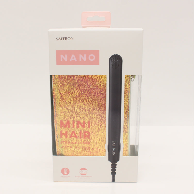 【HIRO】 【SAFFRON】 断熱ポーチ付きナノミニヘアストレートアイロン HCG-SHI002