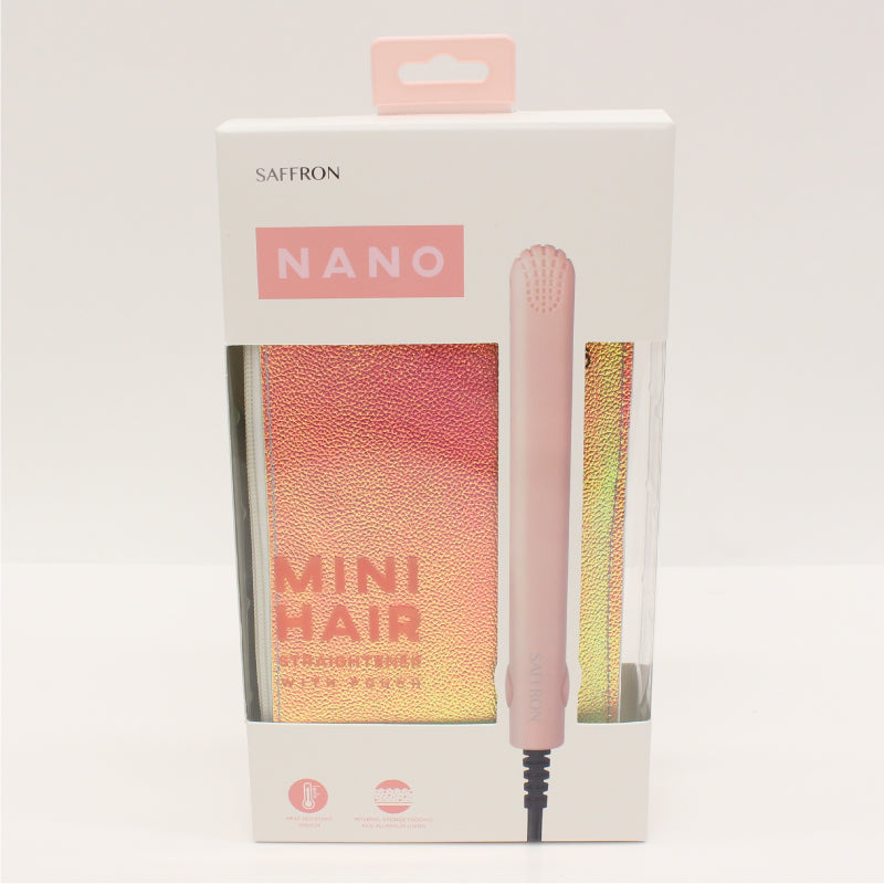 【HIRO】 【SAFFRON】 断熱ポーチ付きナノミニヘアストレートアイロン HCG-SHI002